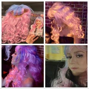 Pink and blue pastel wig